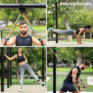 Set of Resistance Bands with Accessories and Exercise Guide Rebainer