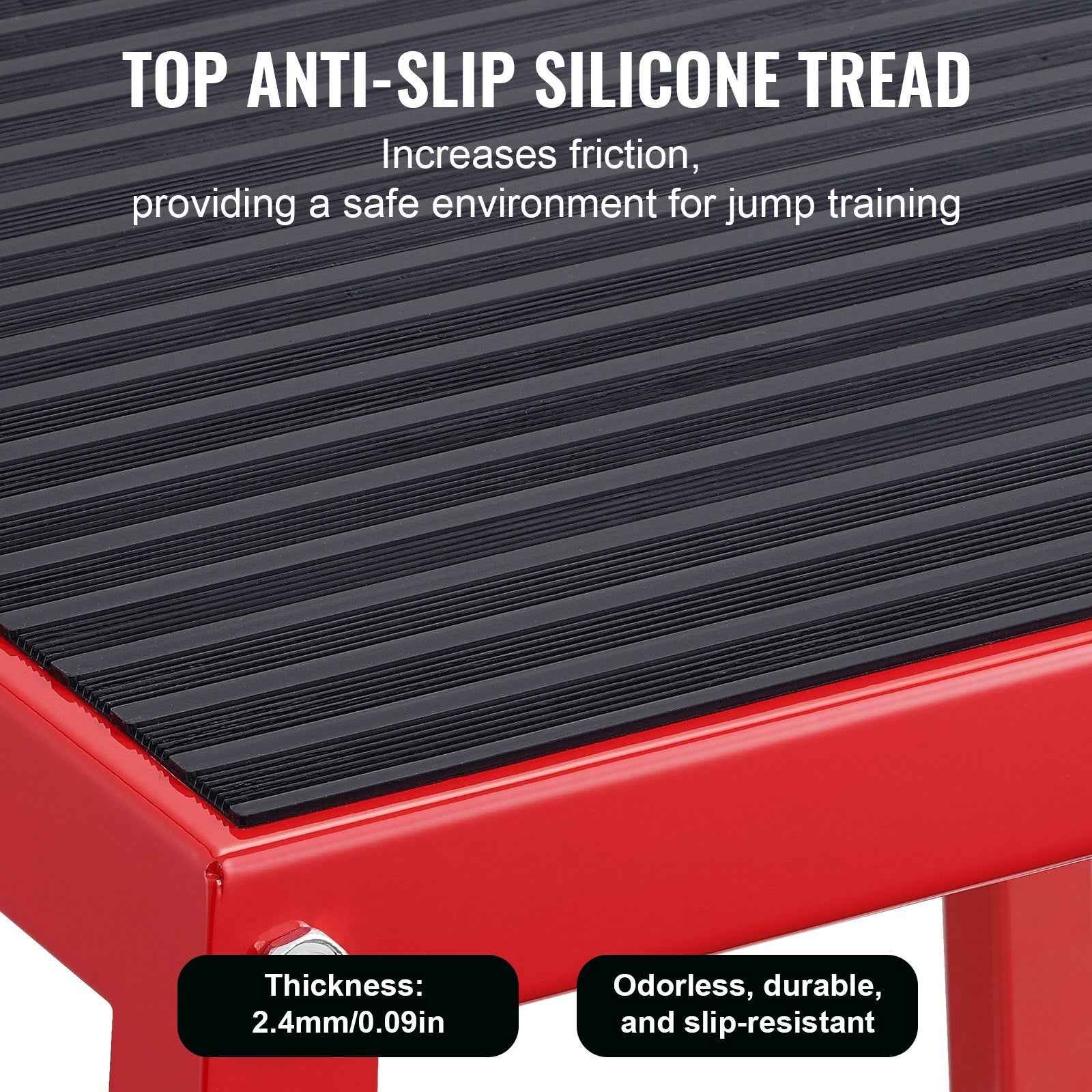 Plyometric Jump Box, 12 Inch Plyo Box, Steel Plyometric Platform And Jumping Agility Box, Anti-Slip Fitness Exercise Step Up Box For Home Gym Training, Conditioning Strength Training, Red